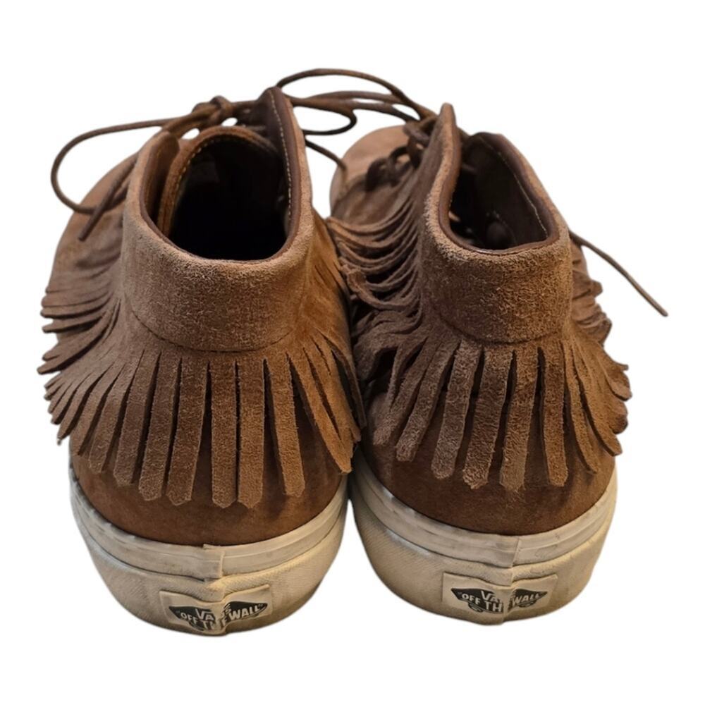 Vans Brown Suede Leather Fringe Ankle Casual Shoes Sneakers Moccasins Size 8.5‎ - Picture 3 of 8